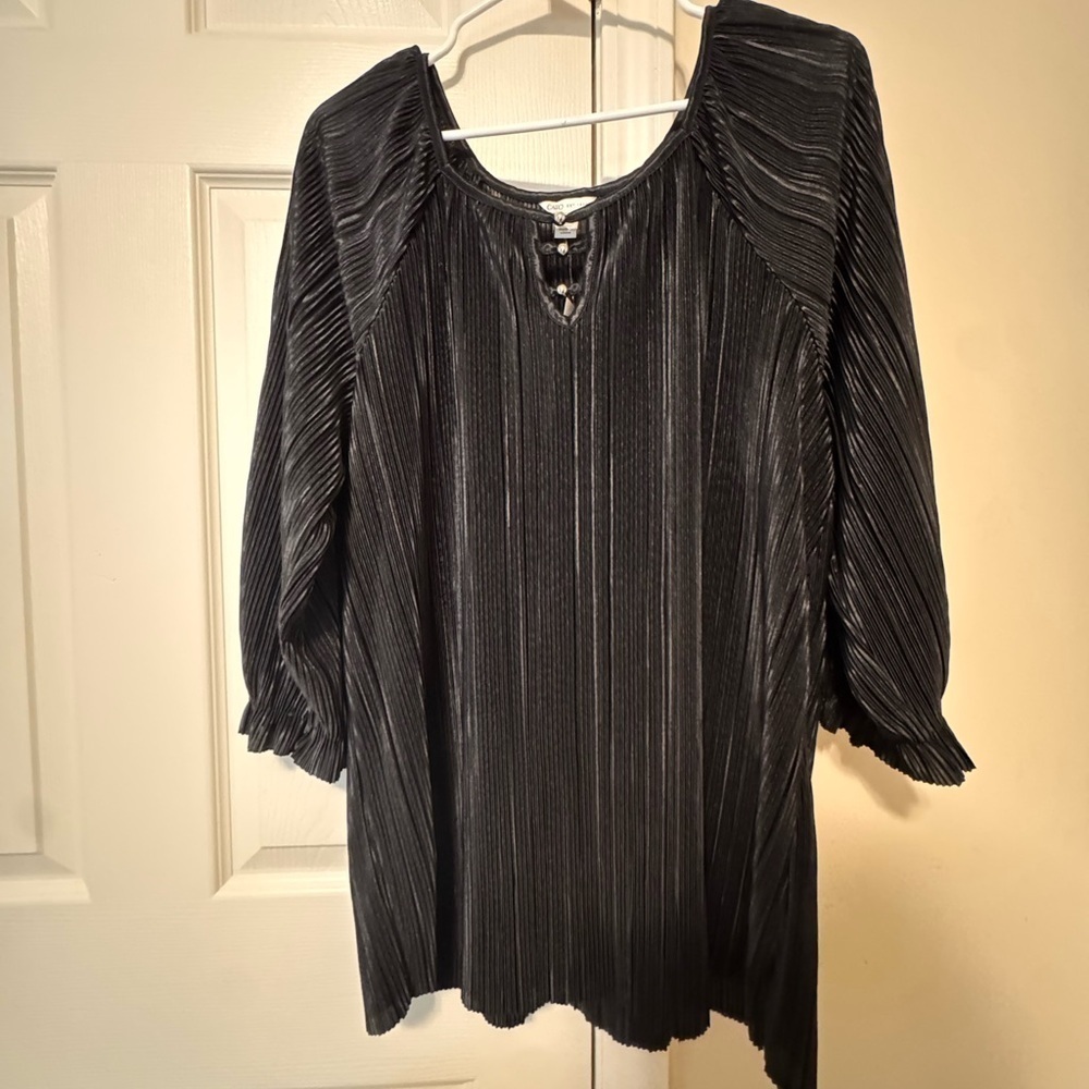 Cato Black Pleated Blouse - Picture 1 of 8